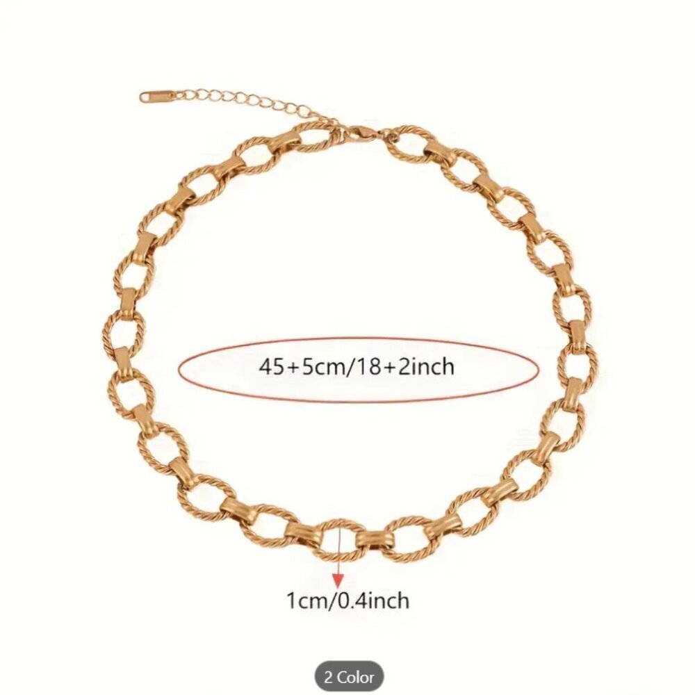 Stainless Steel 18k Gold Plated Luxurious Fashion Necklace - Picture 4 of 5